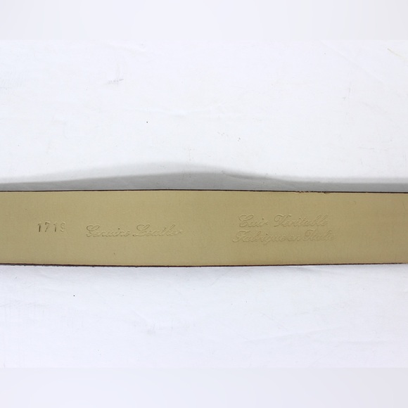 ARALDI Italian Leather Belt, Embossed Croc Natural Tan Leather Silver Buckle - Picture 7 of 8